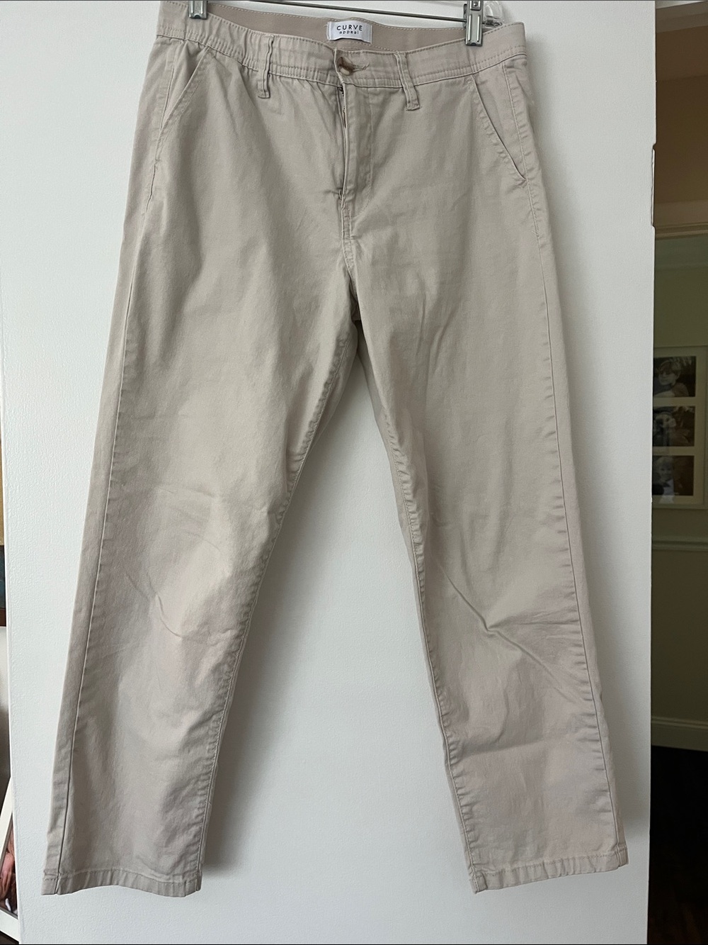 Curve Beige Cropped Chino Pants — Comfortable Ankle-Length Trousers